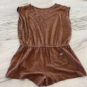 Prana Chocolate Striped Romper